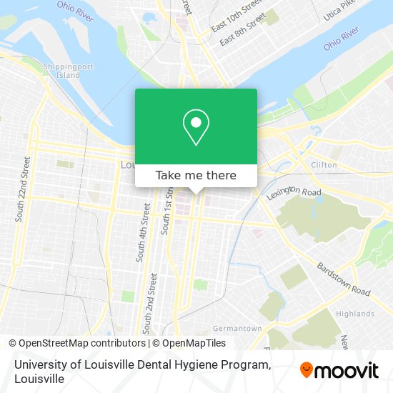 Mapa de University of Louisville Dental Hygiene Program