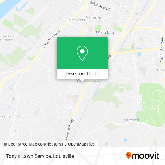 Tony's Lawn Service map