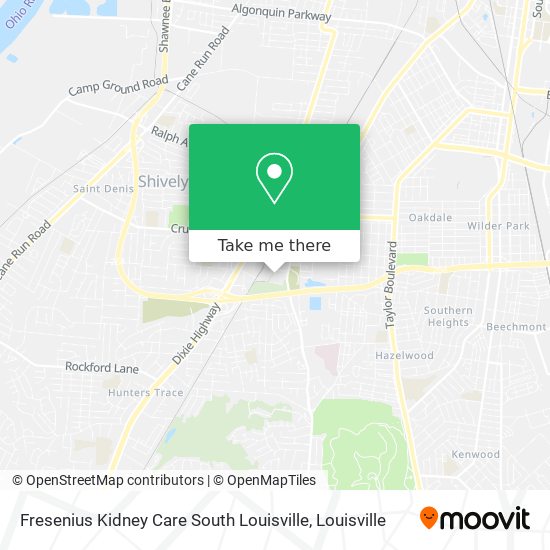 Mapa de Fresenius Kidney Care South Louisville