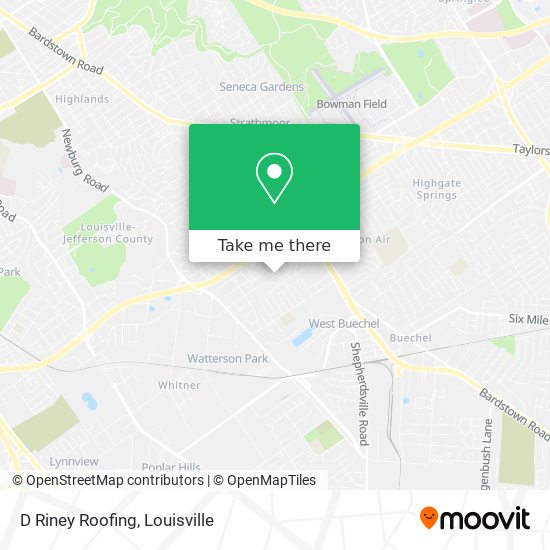 D Riney Roofing map