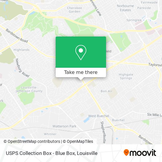 Mapa de USPS Collection Box - Blue Box