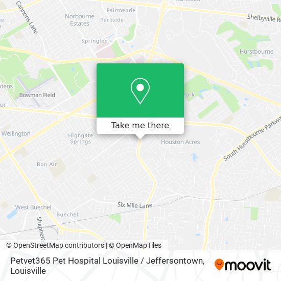 Mapa de Petvet365 Pet Hospital Louisville / Jeffersontown