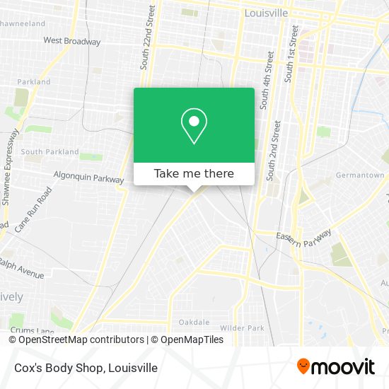 Cox's Body Shop map