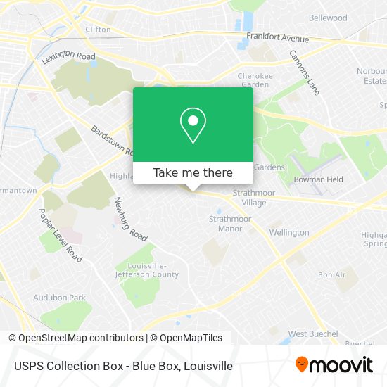 Mapa de USPS Collection Box - Blue Box