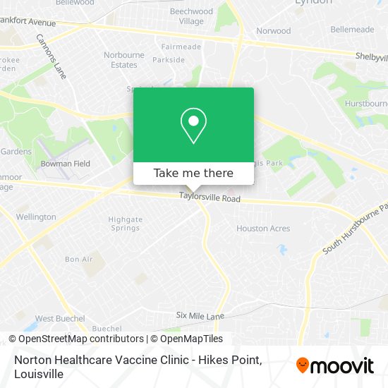 Mapa de Norton Healthcare Vaccine Clinic - Hikes Point