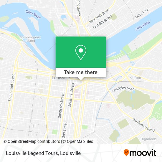 Louisville Legend Tours map