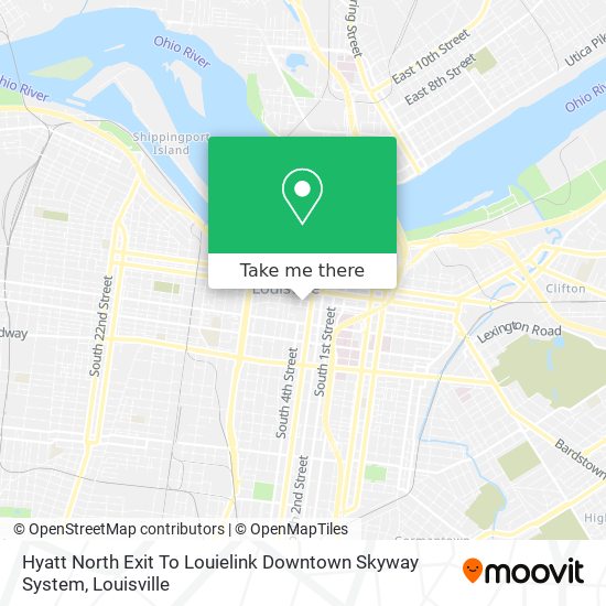 Mapa de Hyatt North Exit To Louielink Downtown Skyway System