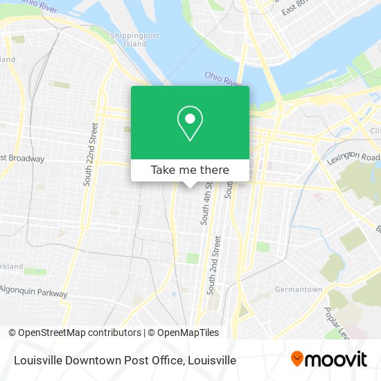 Louisville Downtown Post Office map