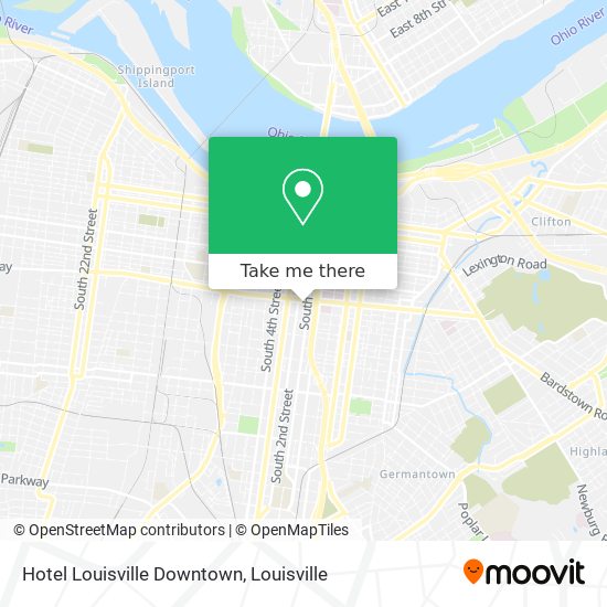 Mapa de Hotel Louisville Downtown