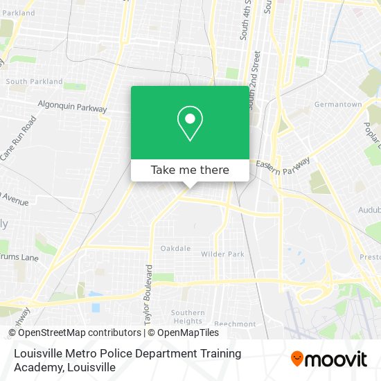 Louisville Metro Police Department Training Academy map