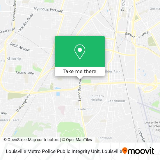 Mapa de Louisville Metro Police Public Integrity Unit