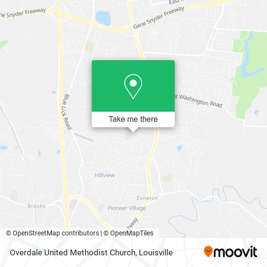 Overdale United Methodist Church map