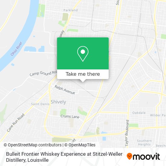 Bulleit Frontier Whiskey Experience at Stitzel-Weller Distillery map