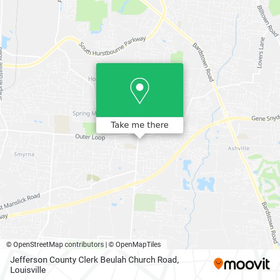Jefferson County Clerk Beulah Church Road map
