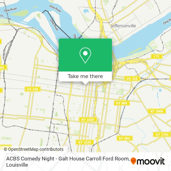 Mapa de ACBS Comedy Night - Galt House Carroll Ford Room