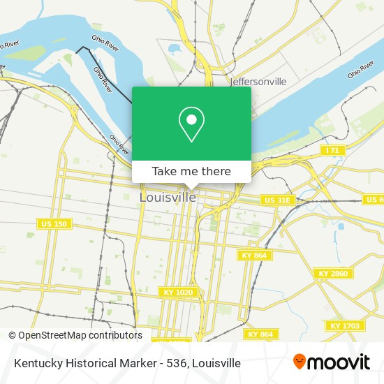 Mapa de Kentucky Historical Marker - 536