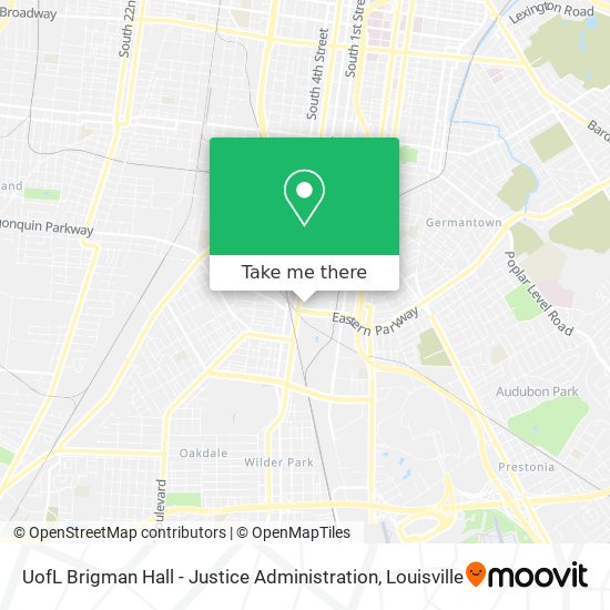 UofL Brigman Hall - Justice Administration map