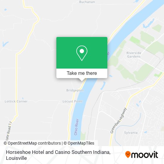 Horseshoe Hotel and Casino Southern Indiana map