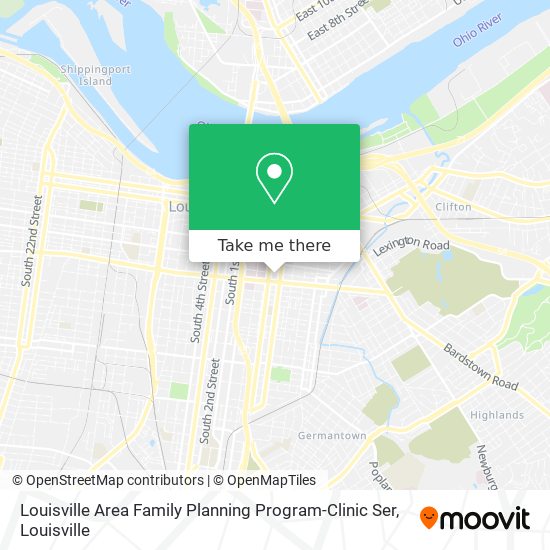 Louisville Area Family Planning Program-Clinic Ser map