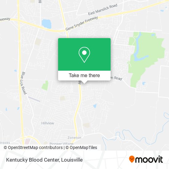 Mapa de Kentucky Blood Center