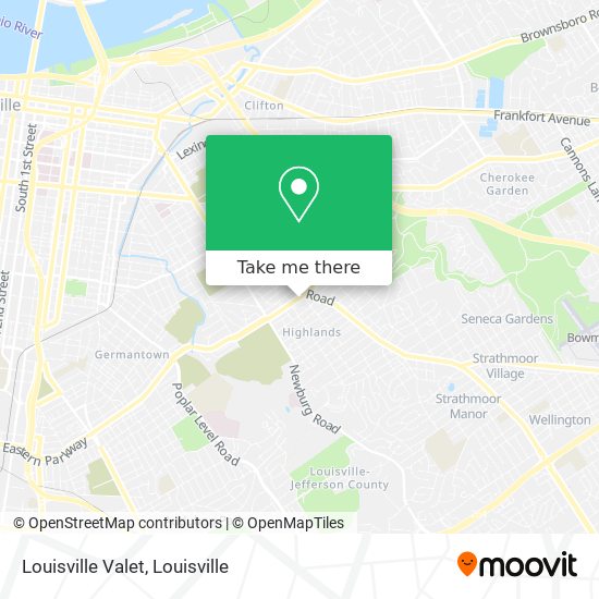 Louisville Valet map