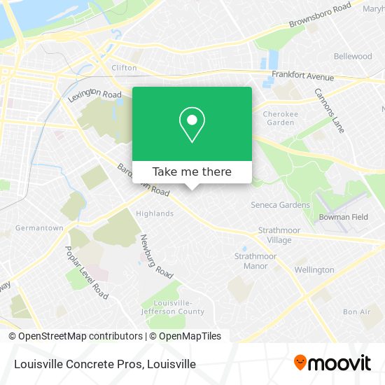 Louisville Concrete Pros map