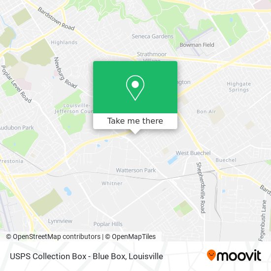 Mapa de USPS Collection Box - Blue Box