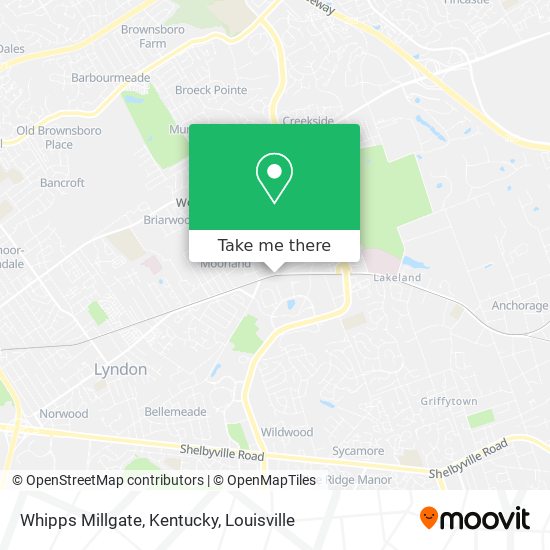 Whipps Millgate, Kentucky map