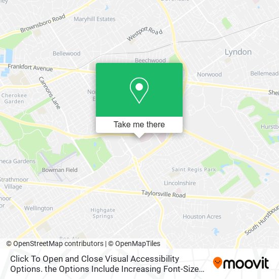 Click To Open and Close Visual Accessibility Options. the Options Include Increasing Font-Size and map