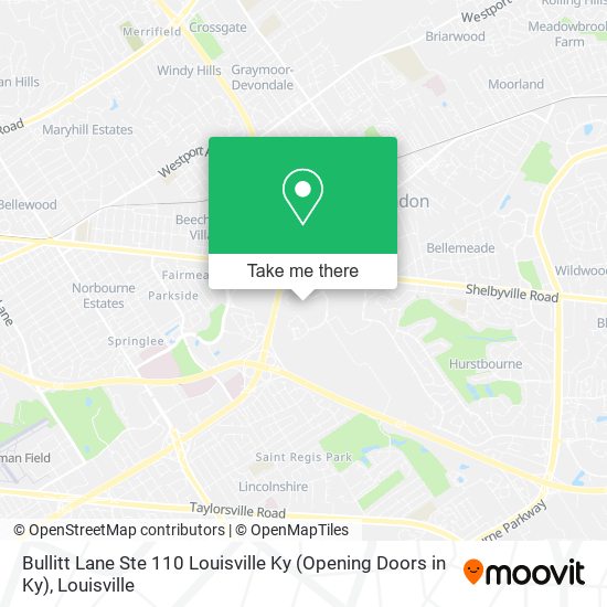 Bullitt Lane Ste 110 Louisville Ky (Opening Doors in Ky) map