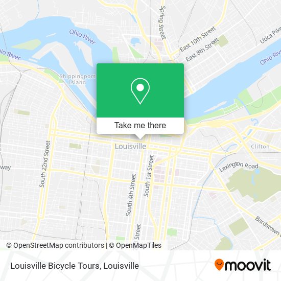 Louisville Bicycle Tours map