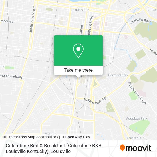 Columbine Bed & Breakfast (Columbine B&B Louisville Kentucky) map