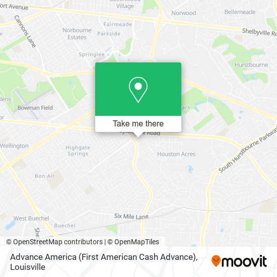 Mapa de Advance America (First American Cash Advance)