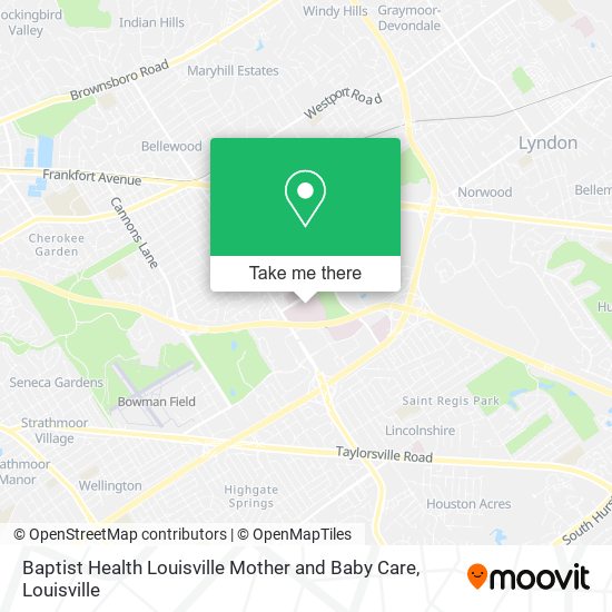 Baptist Health Louisville Mother and Baby Care map