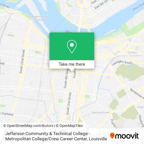 Mapa de Jefferson Community & Technical College - Metropolitan College / Crew Career Center