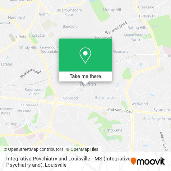 Mapa de Integrative Psychiatry and Louisville TMS