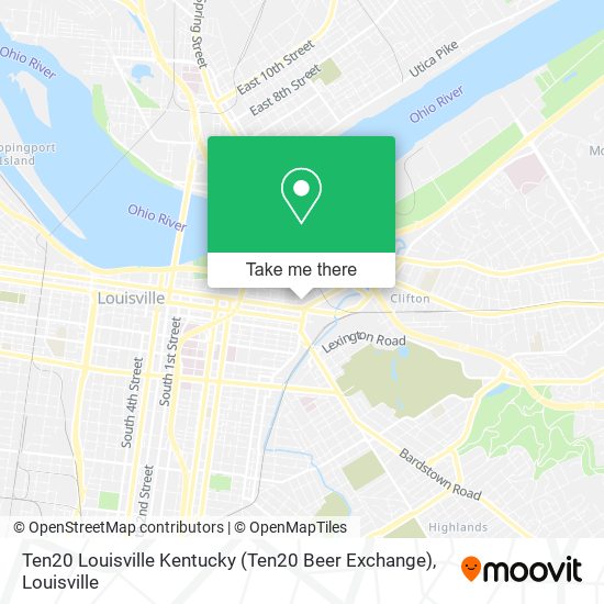 Mapa de Ten20 Louisville Kentucky (Ten20 Beer Exchange)