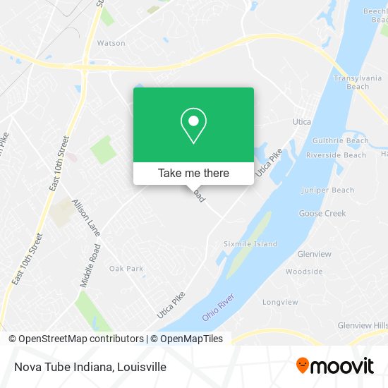 Mapa de Nova Tube Indiana