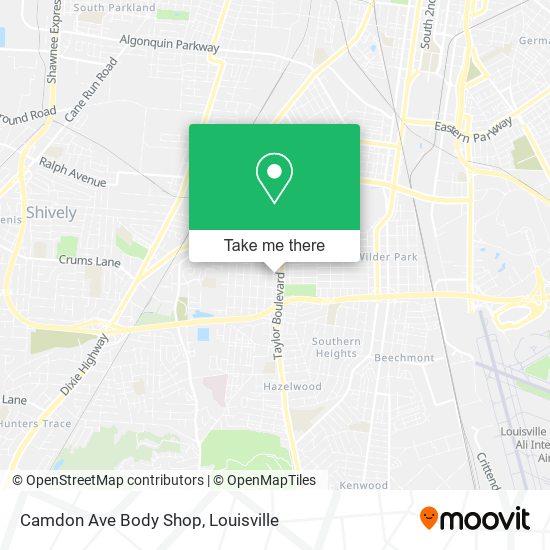 Camdon Ave Body Shop map