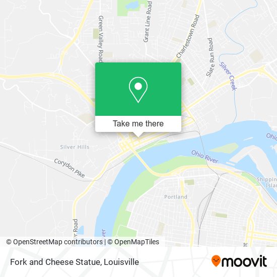 Fork and Cheese Statue map