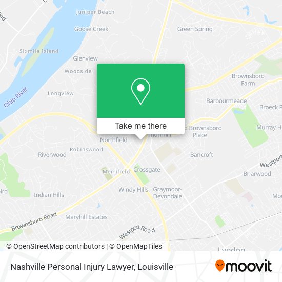 Mapa de Nashville Personal Injury Lawyer