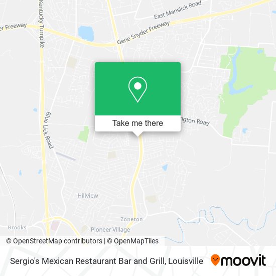 Mapa de Sergio's Mexican Restaurant Bar and Grill