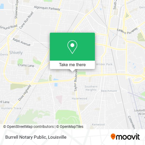 Mapa de Burrell Notary Public