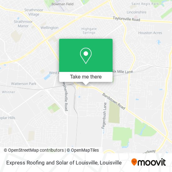 Express Roofing and Solar of Louisville map