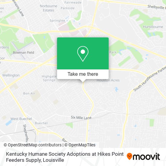 Mapa de Kentucky Humane Society Adoptions at Hikes Point Feeders Supply