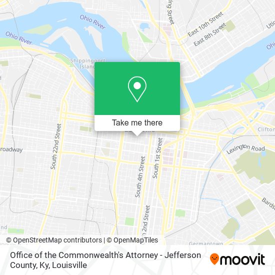 Office of the Commonwealth's Attorney - Jefferson County, Ky map