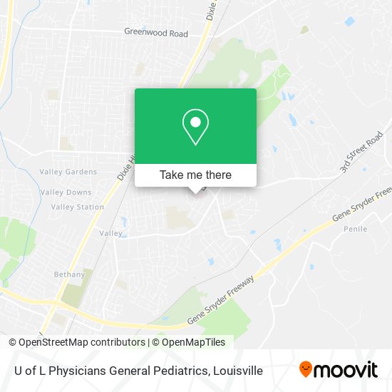 U of L Physicians General Pediatrics map