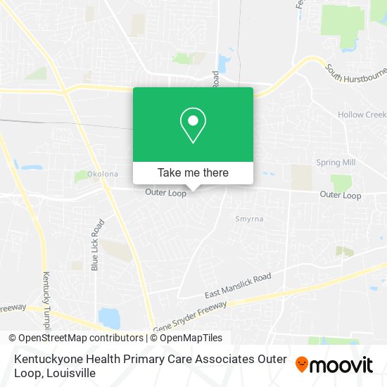 Kentuckyone Health Primary Care Associates Outer Loop map