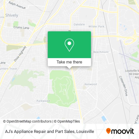 Mapa de AJ's Appliance Repair and Part Sales