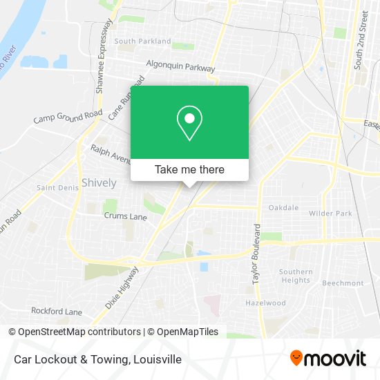 Car Lockout & Towing map